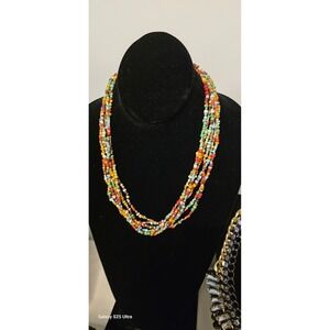 Beaded Necklace Unbranded Multi Color Multi-Strand Boho OS Women